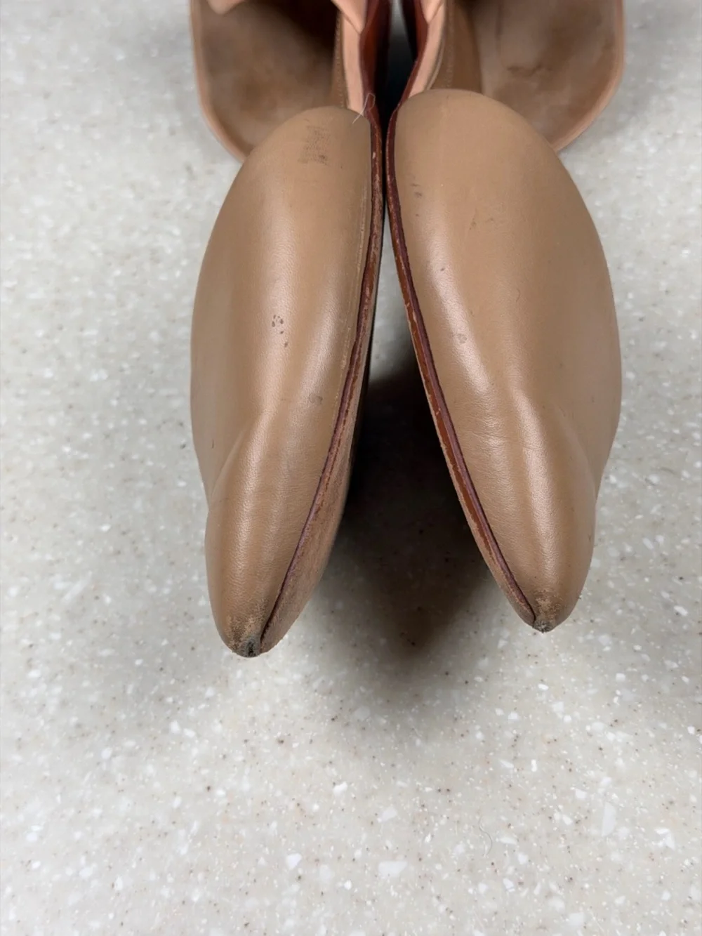 Tory Burch Two-Tone Viv D'Orsay Flat in Beige/Tan Sz 7.5 M